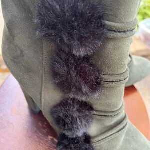 Short Green Suede Boots